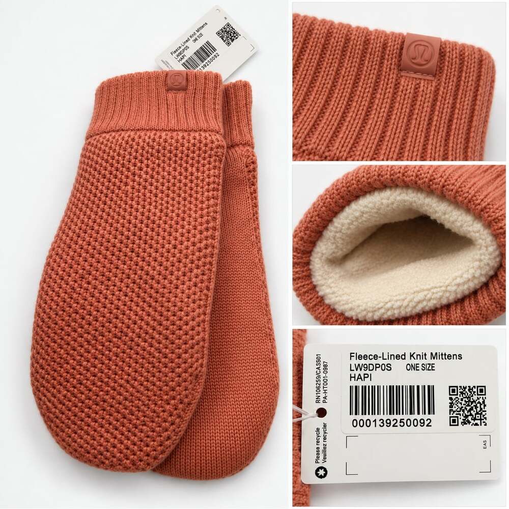 Lululemon Fleece-Lined Knit Mittens One Size Hapi